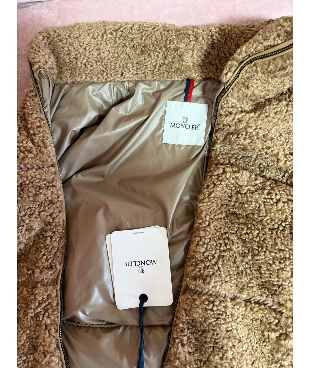 MONCLER Коричневая полиэстеровая куртка, фото 3