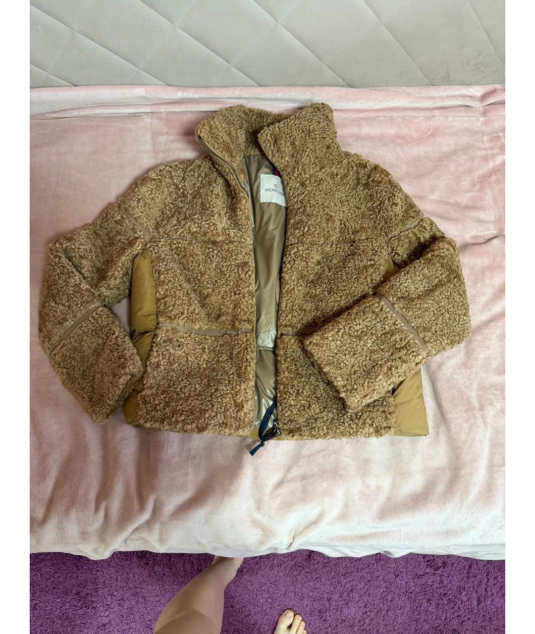 MONCLER Коричневая полиэстеровая куртка, фото 7