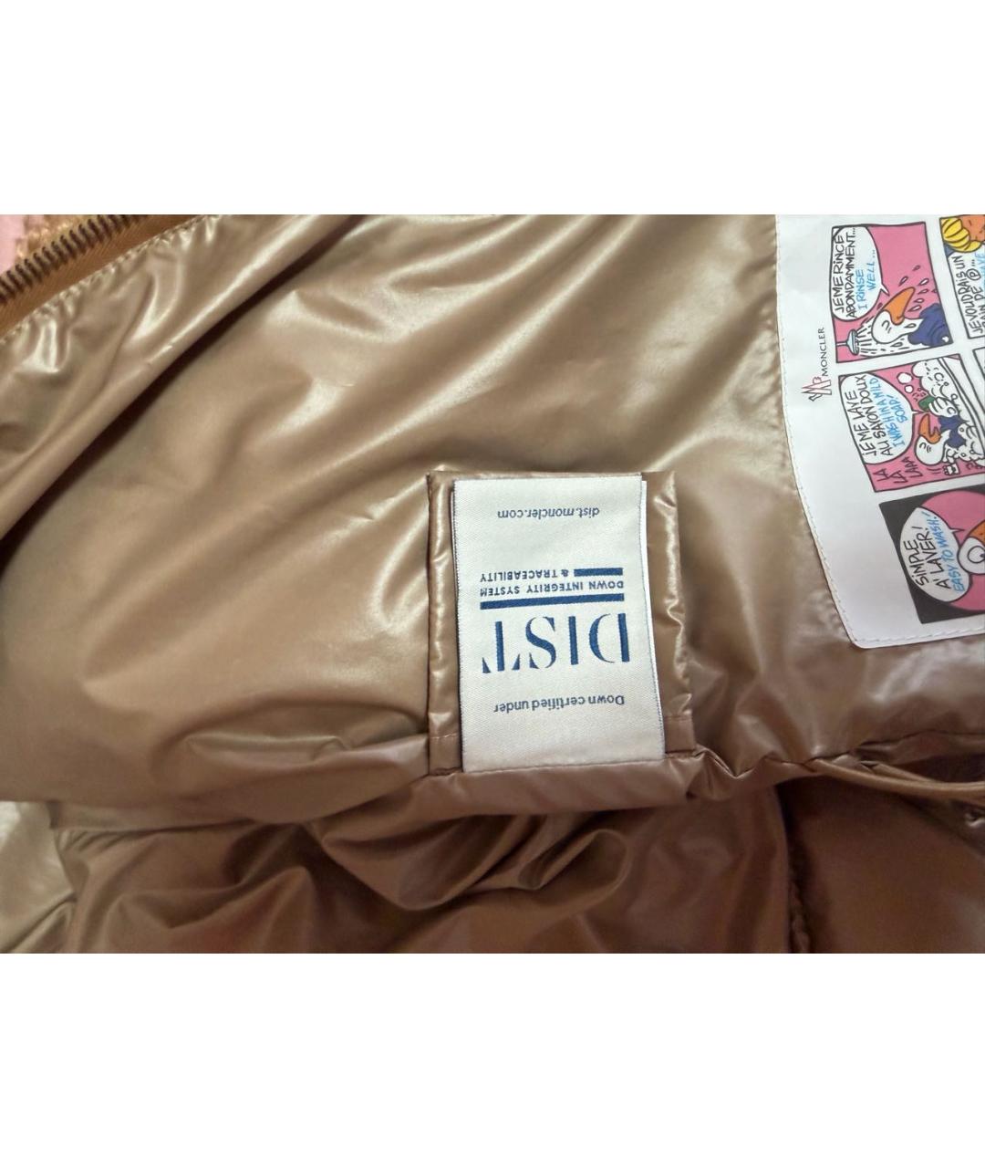 MONCLER Коричневая полиэстеровая куртка, фото 5