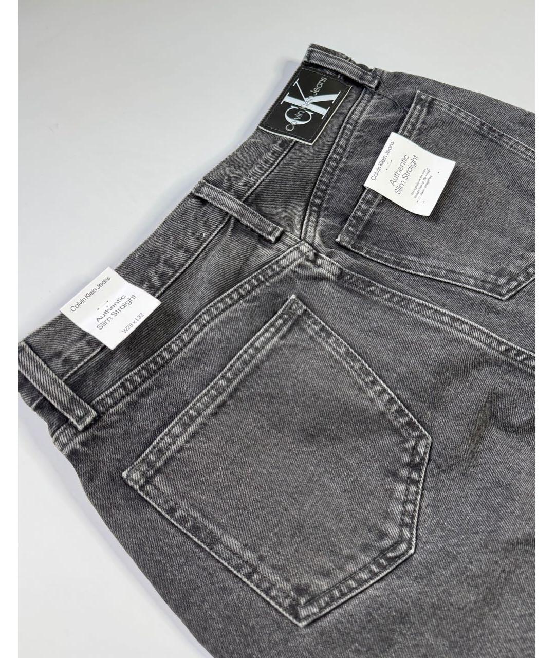 CALVIN KLEIN Черные хлопковые прямые джинсы, фото 5