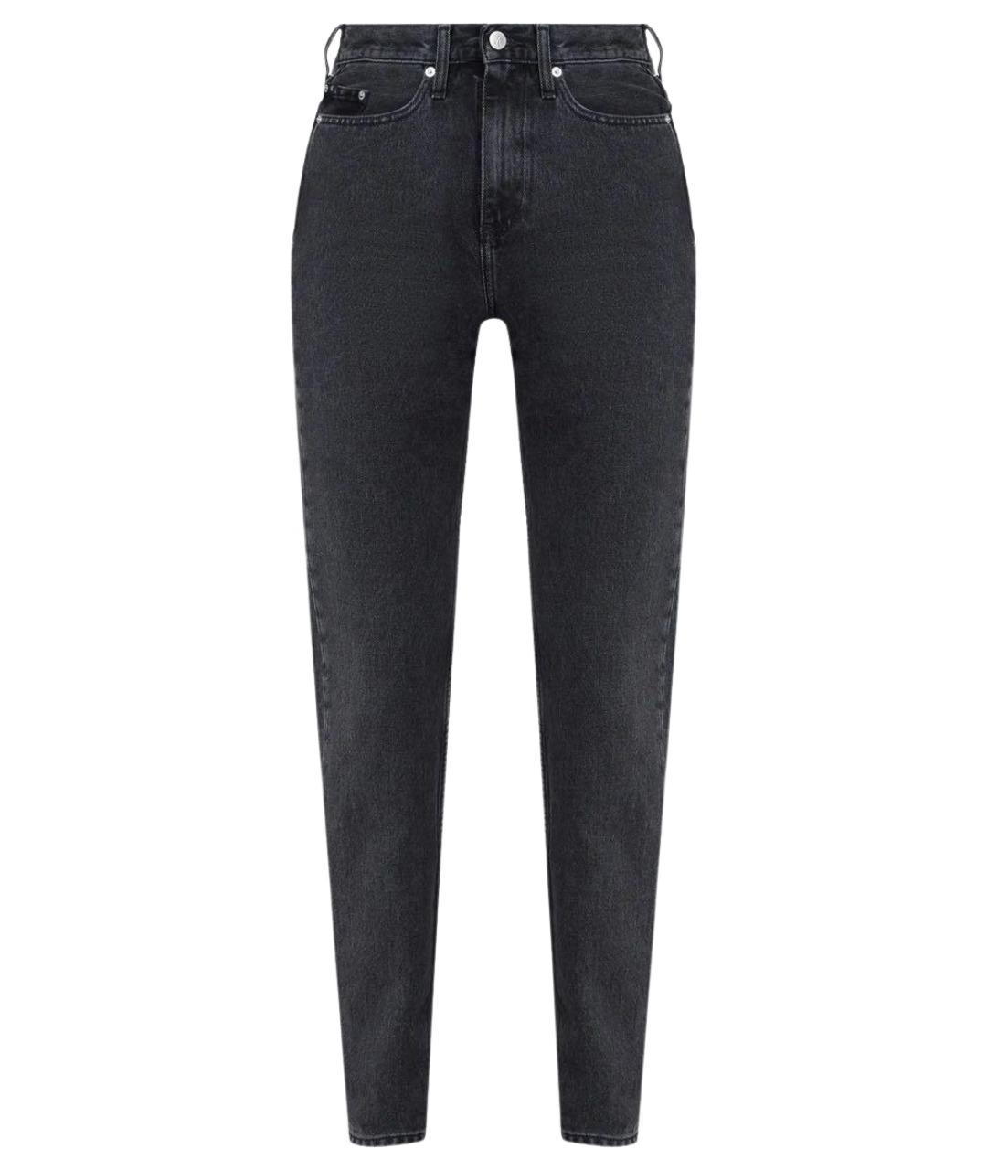 CALVIN KLEIN Черные хлопковые прямые джинсы, фото 1