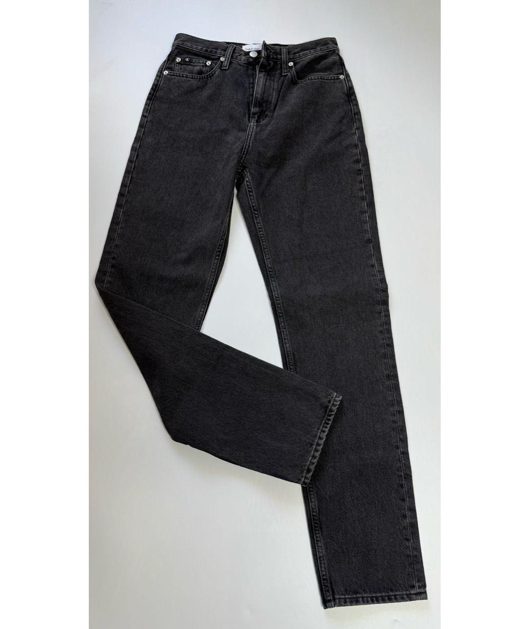 CALVIN KLEIN Черные хлопковые прямые джинсы, фото 3