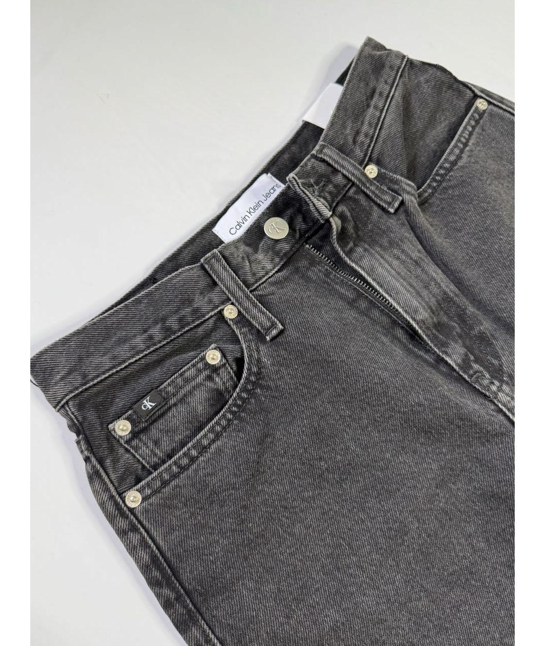 CALVIN KLEIN Черные хлопковые прямые джинсы, фото 4