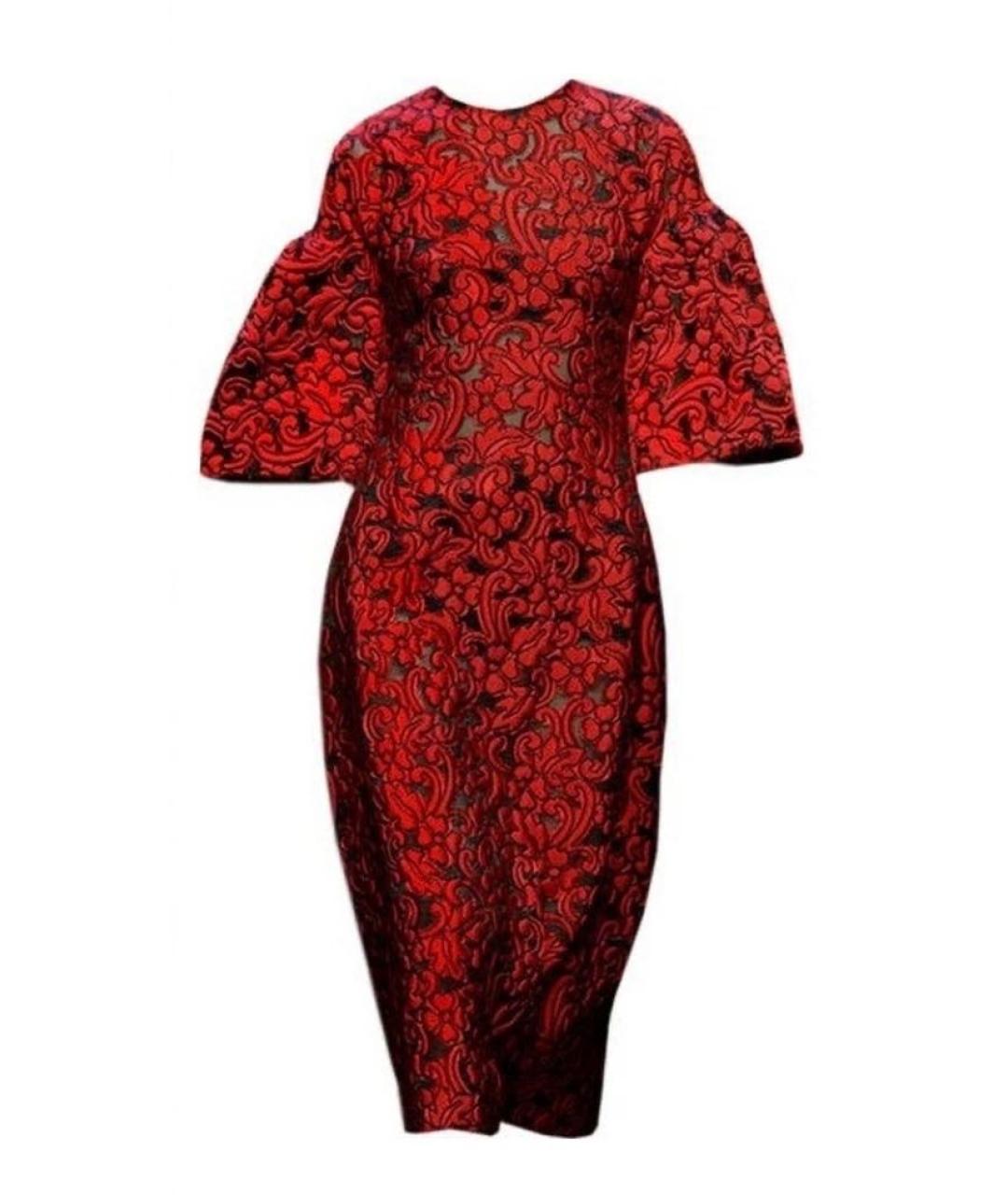 DOLCE&GABBANA Бордовое полиэстеровое коктейльное платье, фото 1