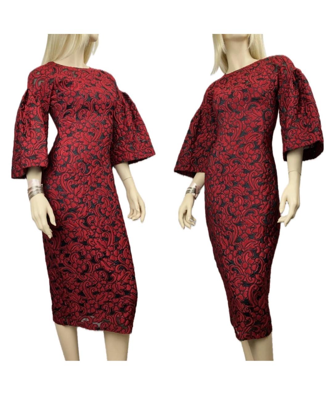 DOLCE&GABBANA Бордовое полиэстеровое коктейльное платье, фото 2