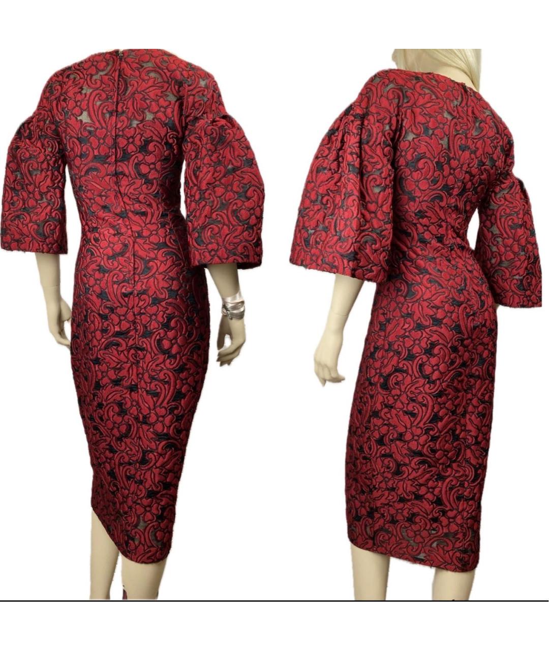 DOLCE&GABBANA Бордовое полиэстеровое коктейльное платье, фото 4