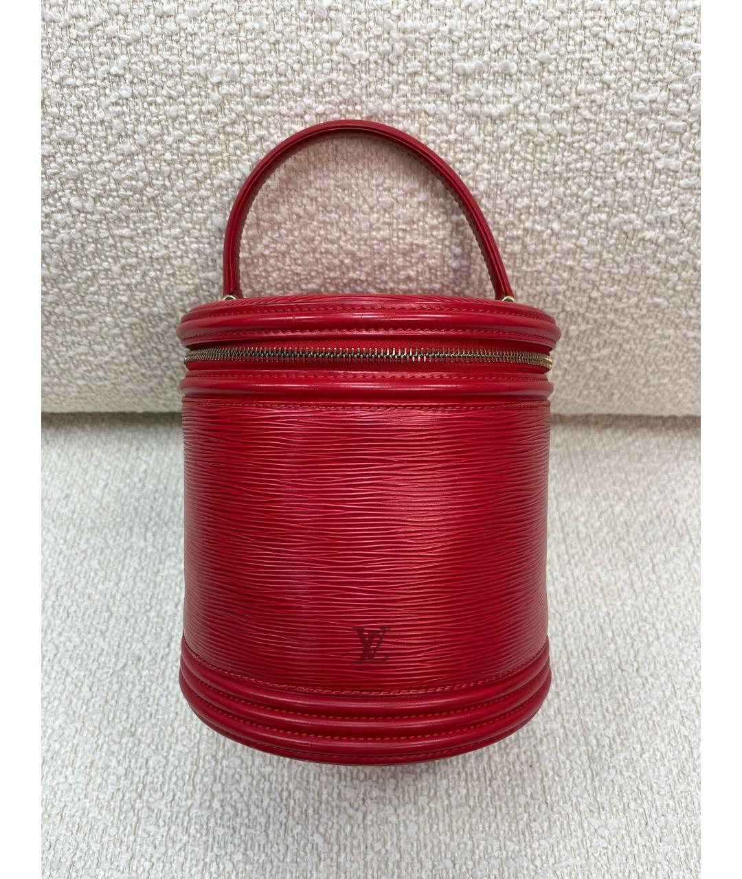 LOUIS VUITTON Красная кожаная сумка с короткими ручками, фото 9