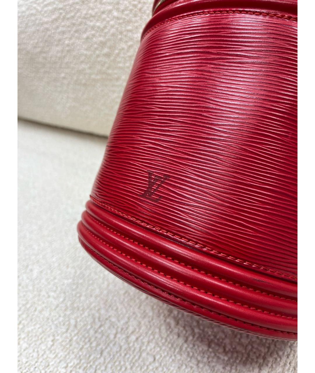 LOUIS VUITTON Красная кожаная сумка с короткими ручками, фото 7