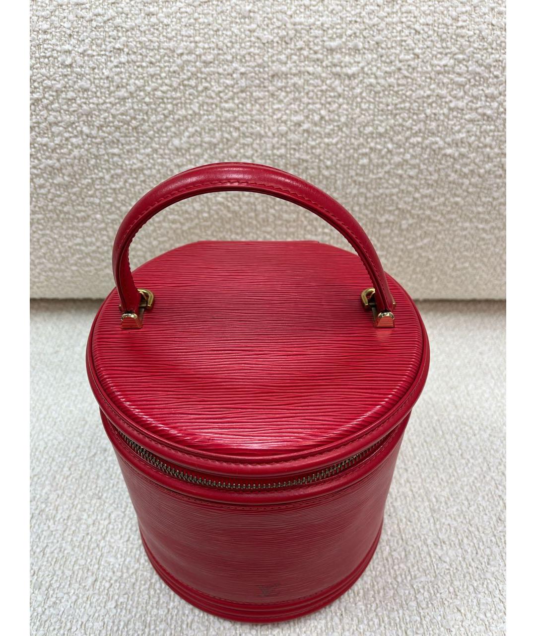 LOUIS VUITTON Красная кожаная сумка с короткими ручками, фото 5