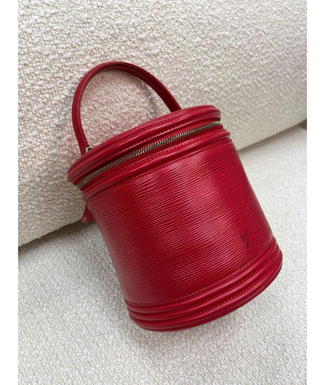 LOUIS VUITTON Красная кожаная сумка с короткими ручками, фото 6