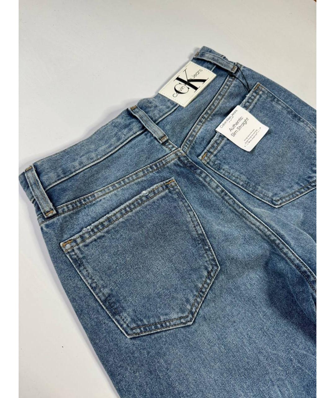 CALVIN KLEIN Голубые хлопковые прямые джинсы, фото 5