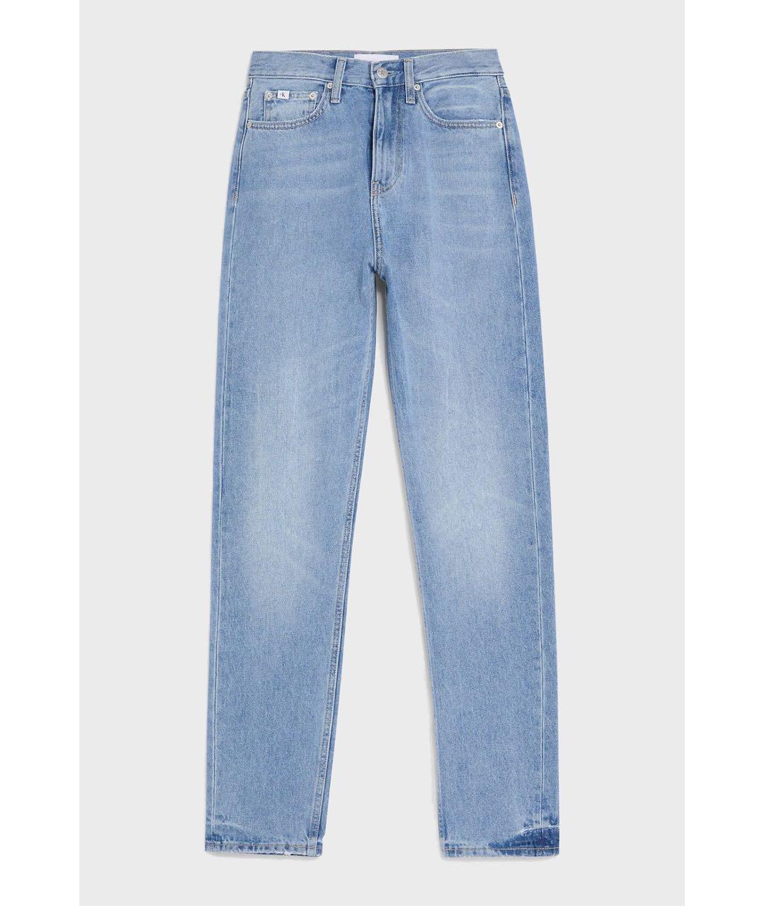 CALVIN KLEIN Голубые хлопковые прямые джинсы, фото 6