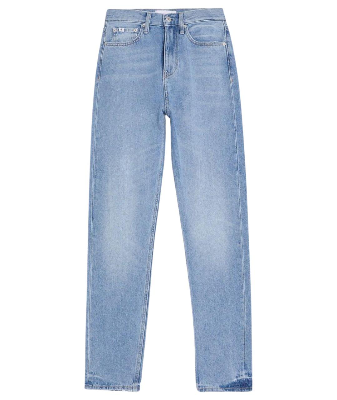 CALVIN KLEIN Голубые хлопковые прямые джинсы, фото 1