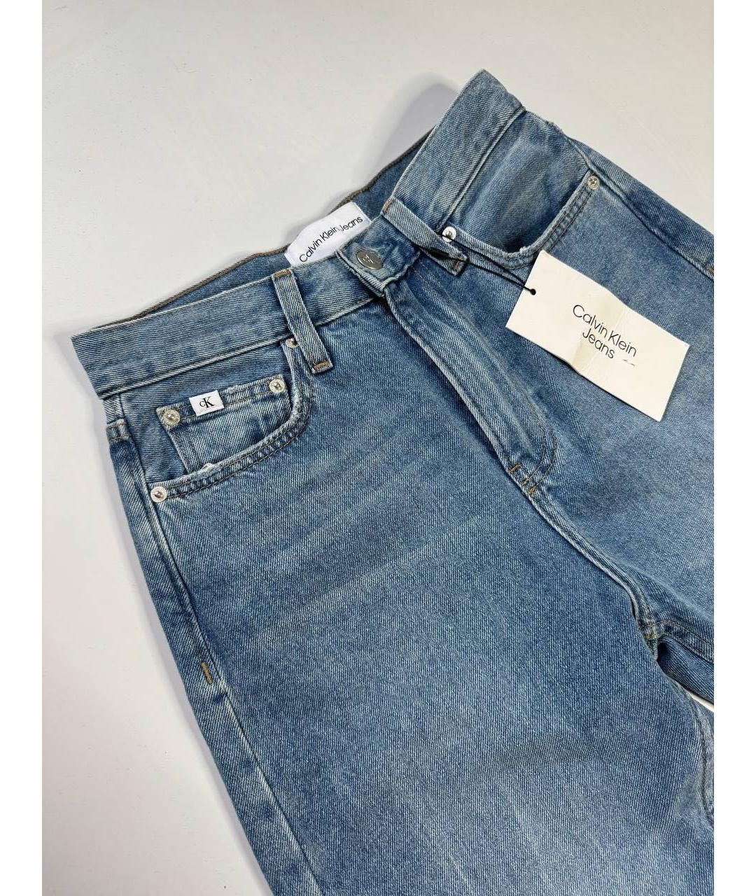 CALVIN KLEIN Голубые хлопковые прямые джинсы, фото 4