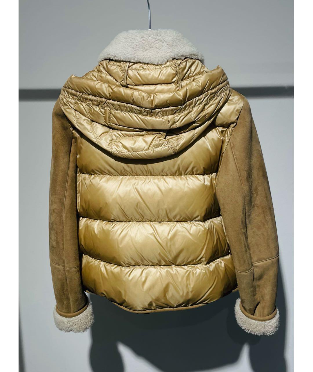 MONCLER Бежевая меховая дубленка, фото 2