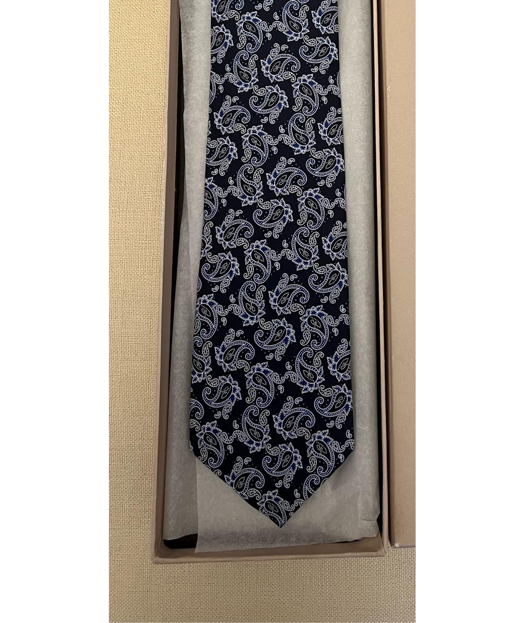 BRIONI Темно-синий шелковый галстук, фото 5