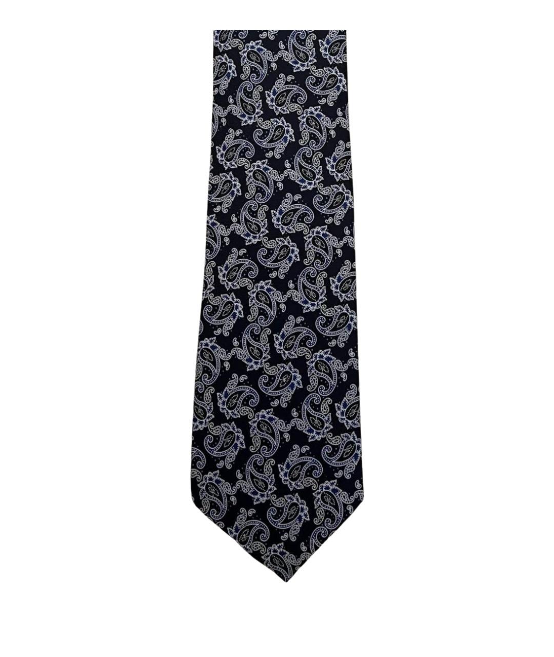 BRIONI Темно-синий шелковый галстук, фото 1