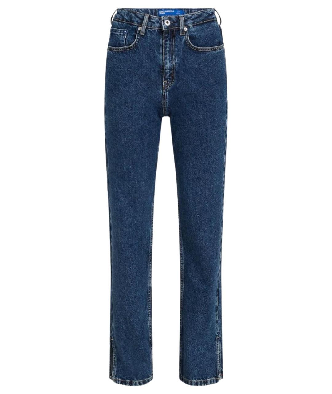 KARL LAGERFELD Синие хлопковые прямые джинсы, фото 1