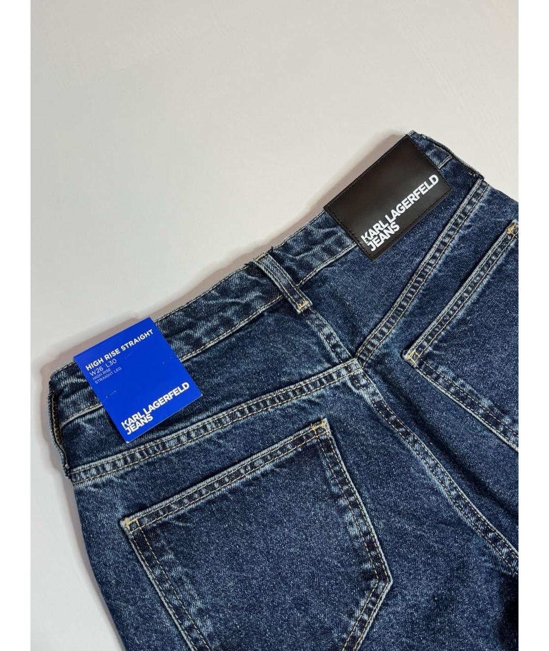 KARL LAGERFELD Синие хлопковые прямые джинсы, фото 5