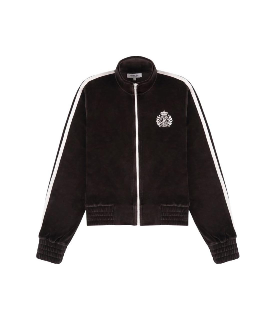 SPORTY AND RICH Коричневый велюровый костюм с брюками, фото 8