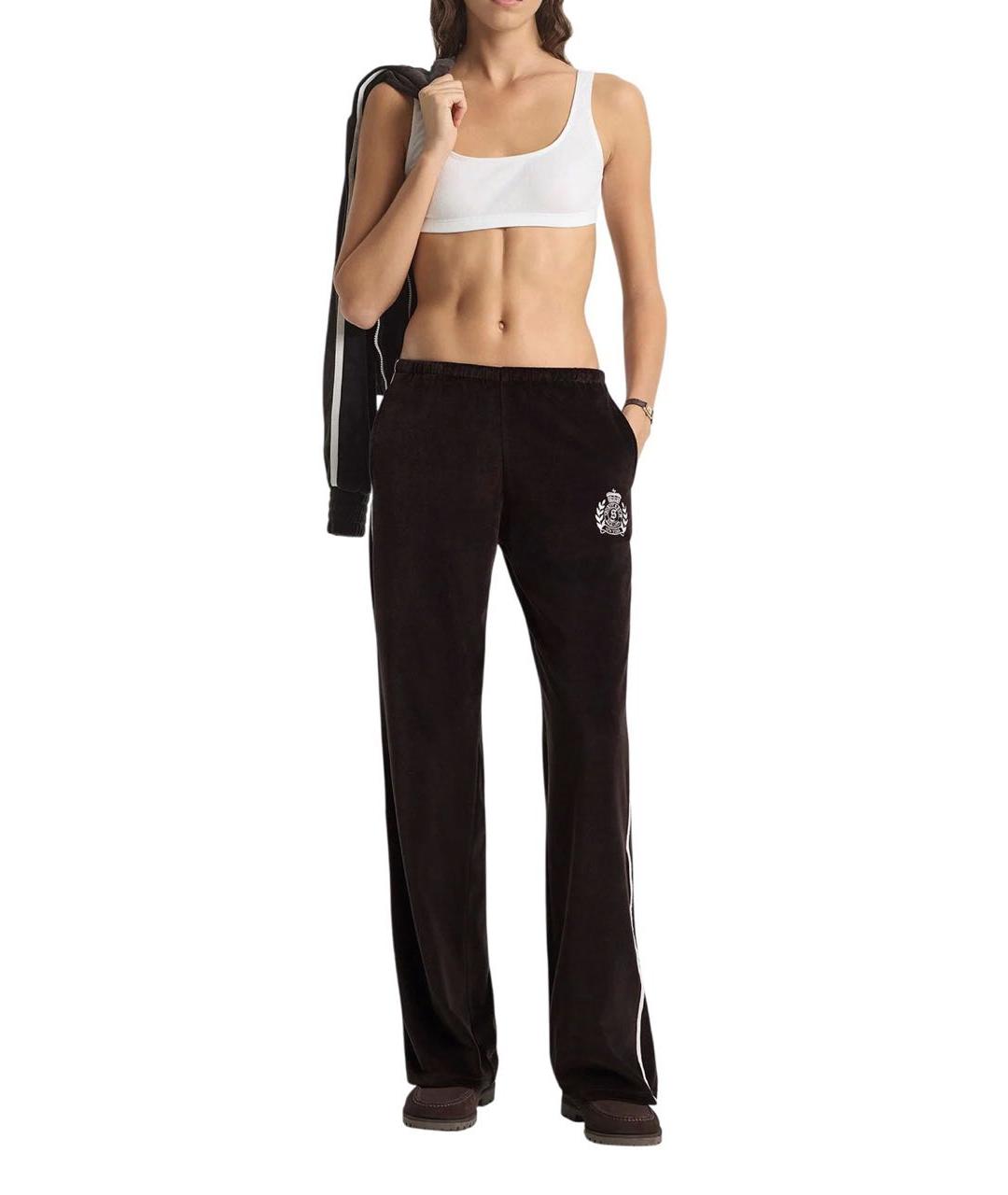 SPORTY AND RICH Коричневый велюровый костюм с брюками, фото 5