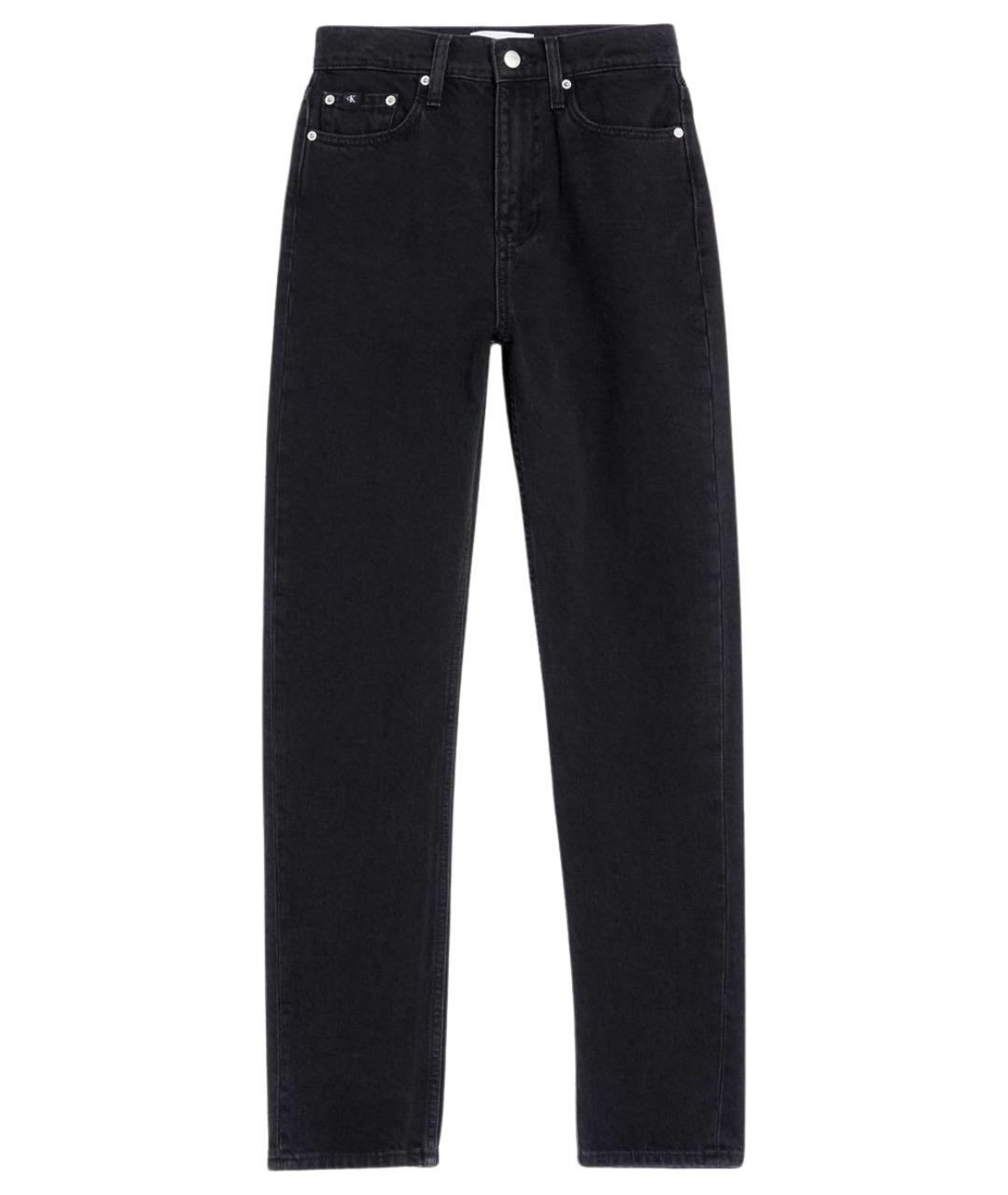 CALVIN KLEIN Черные хлопковые прямые джинсы, фото 1