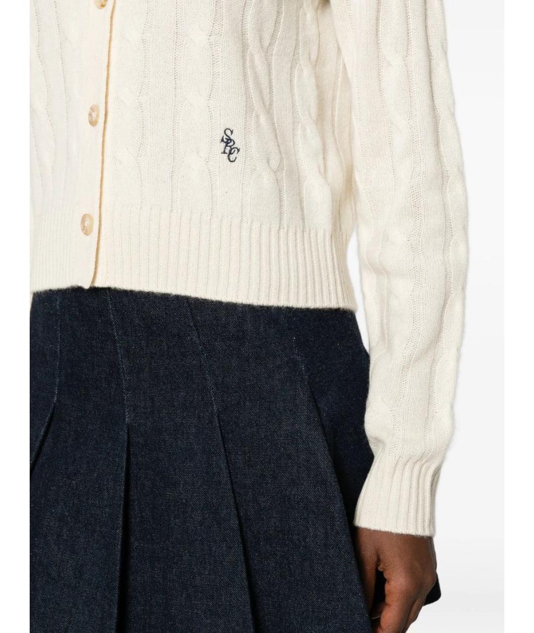 SPORTY AND RICH Бежевый кашемировый кардиган, фото 2