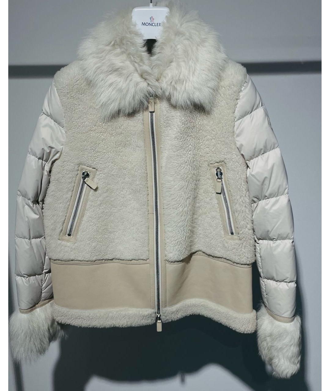 MONCLER Бежевая дубленка, фото 8