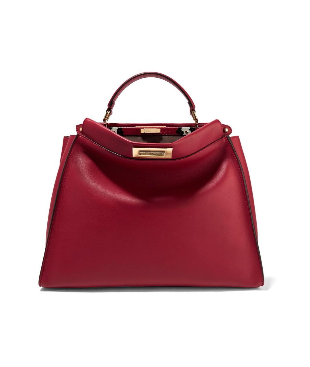 FENDI Красная кожаная сумка тоут, фото 1