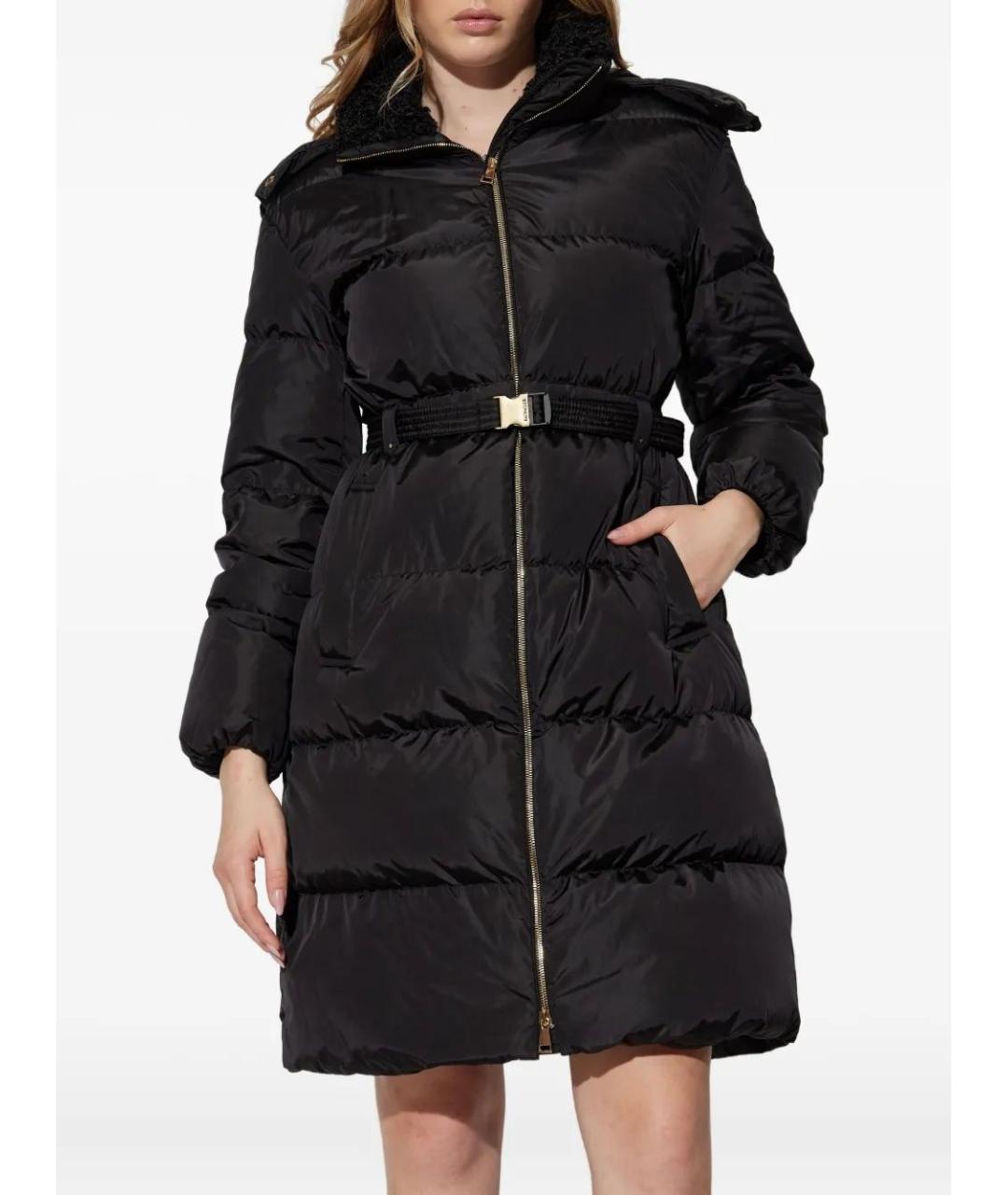 MONCLER Черный полиэстеровый пуховик, фото 3