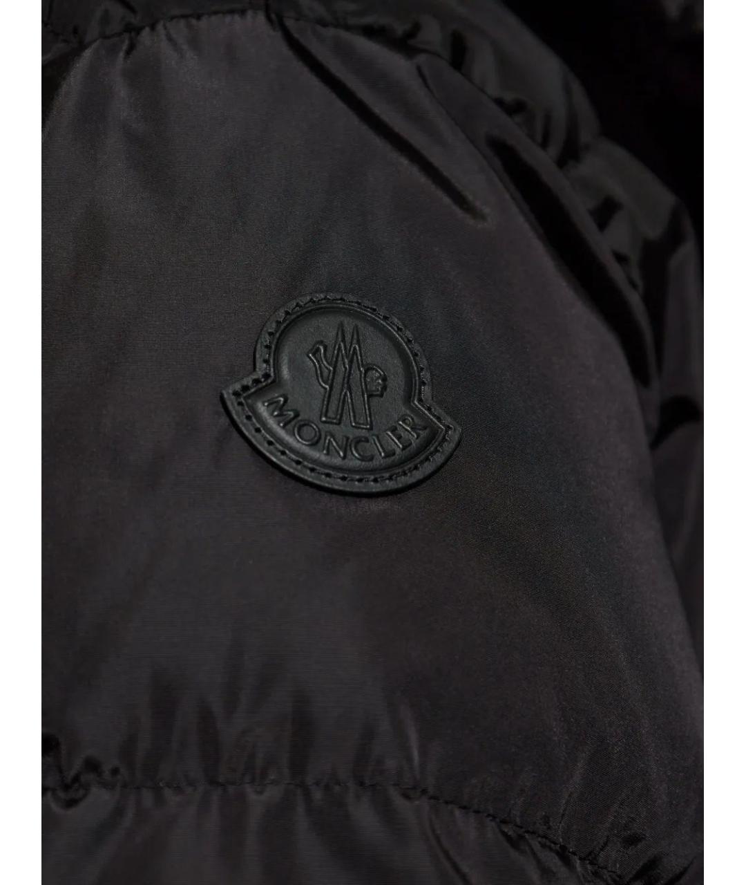 MONCLER Черный полиэстеровый пуховик, фото 5