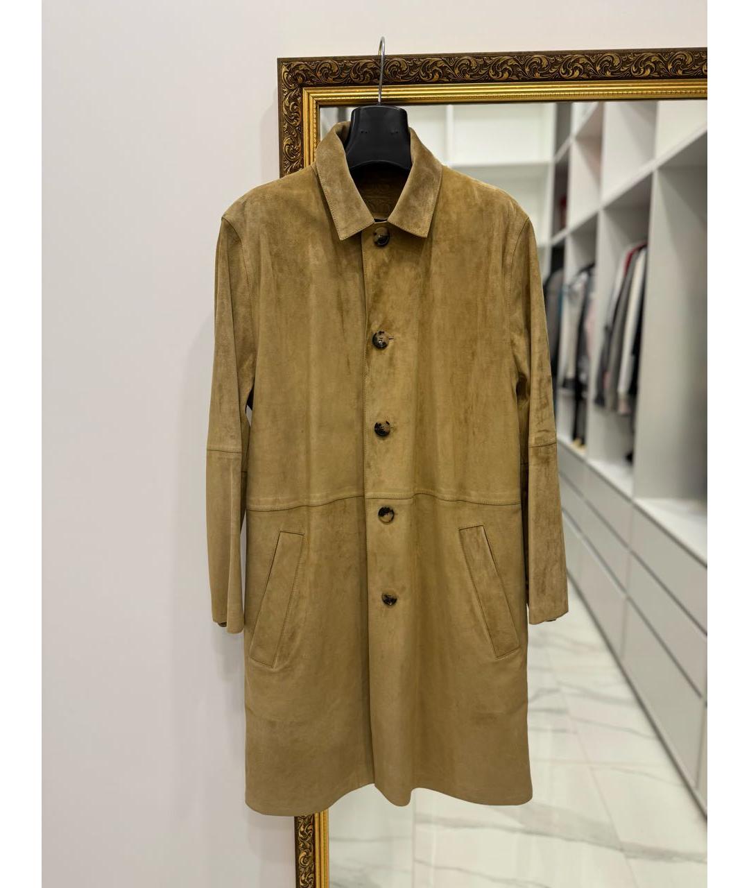 LOEWE Коричневое замшевое пальто, фото 9