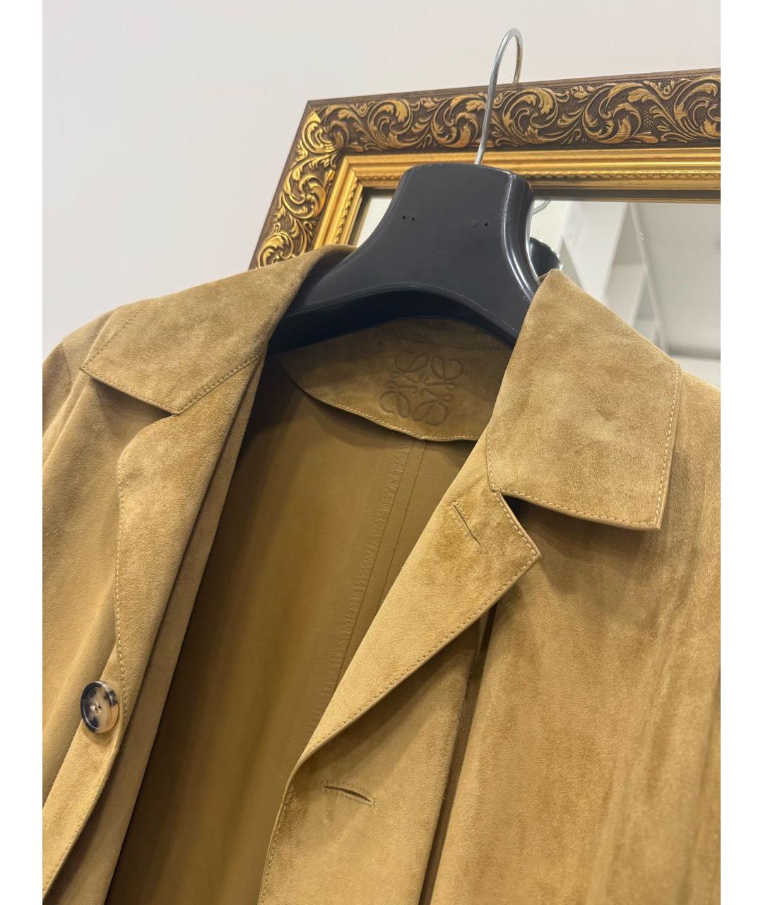 LOEWE Коричневое замшевое пальто, фото 5