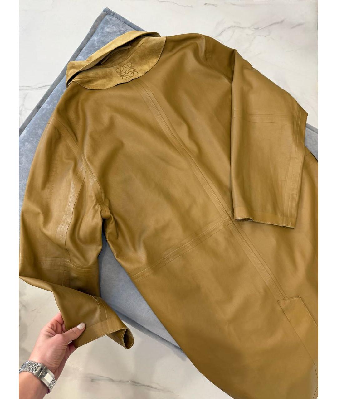 LOEWE Коричневое замшевое пальто, фото 7