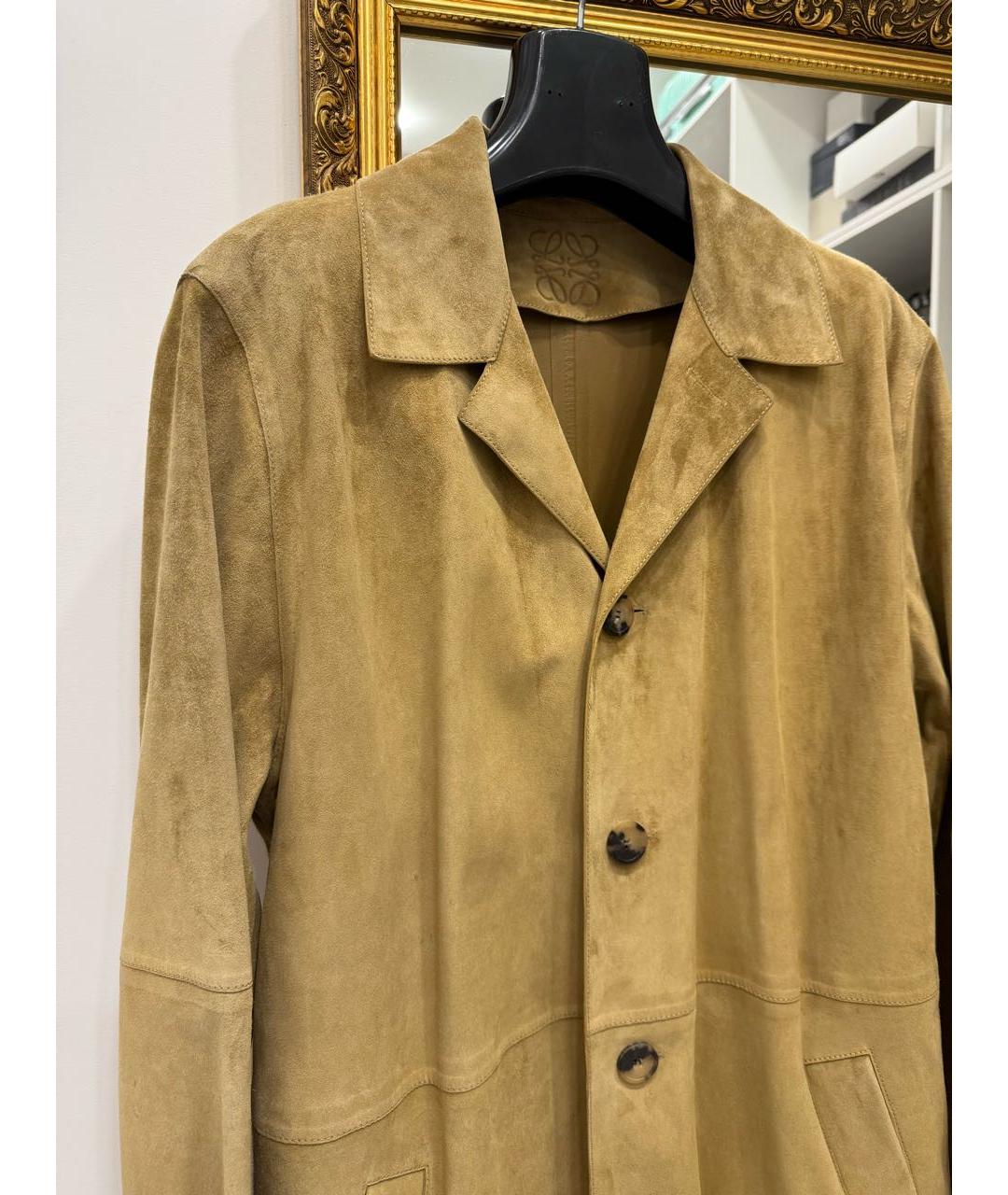 LOEWE Коричневое замшевое пальто, фото 3
