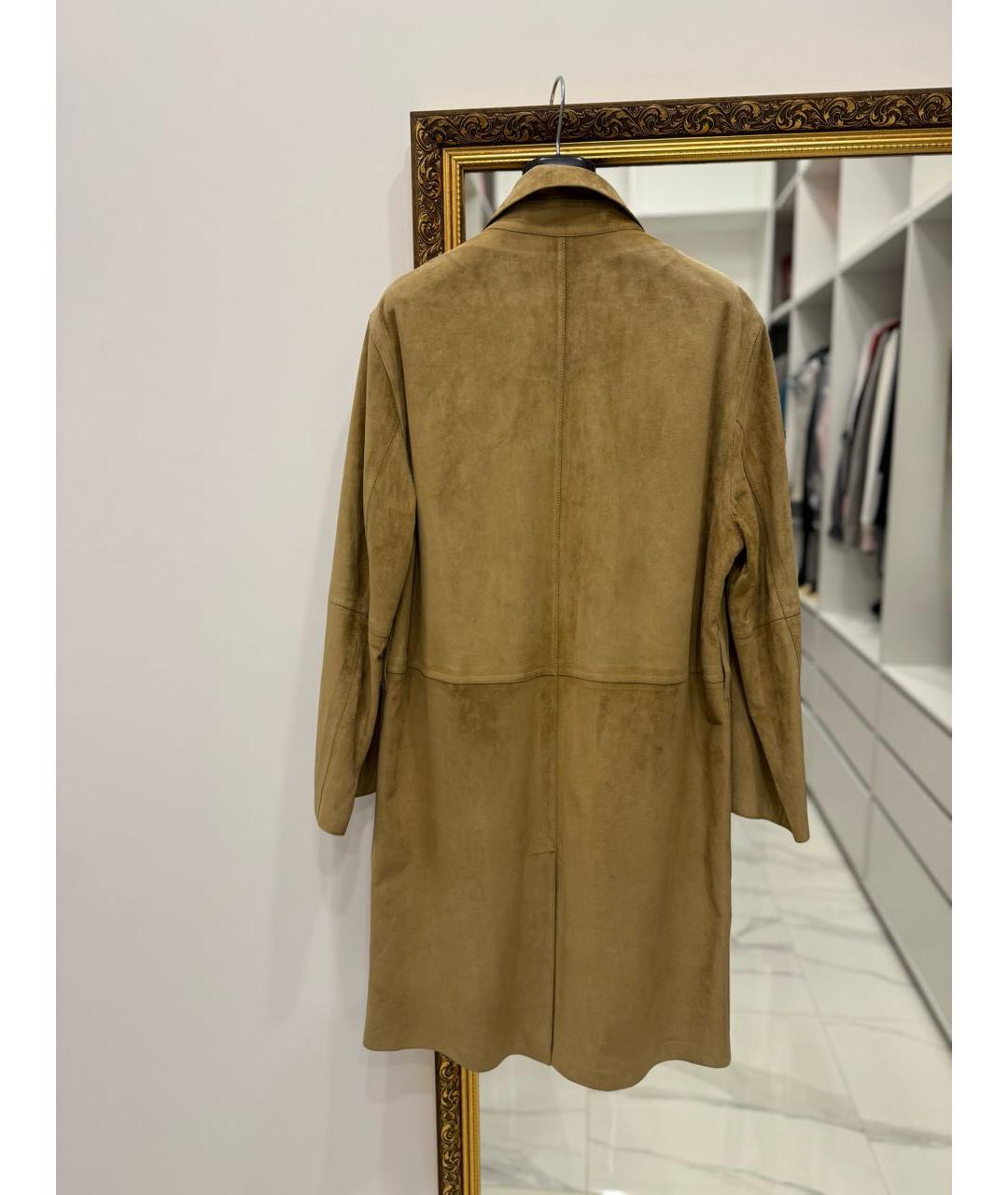 LOEWE Коричневое замшевое пальто, фото 4