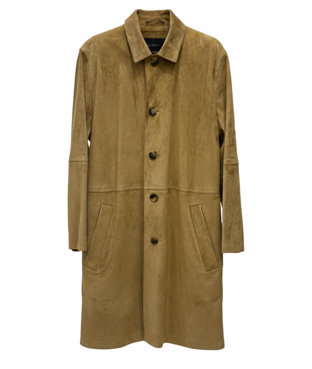 LOEWE Коричневое замшевое пальто, фото 1