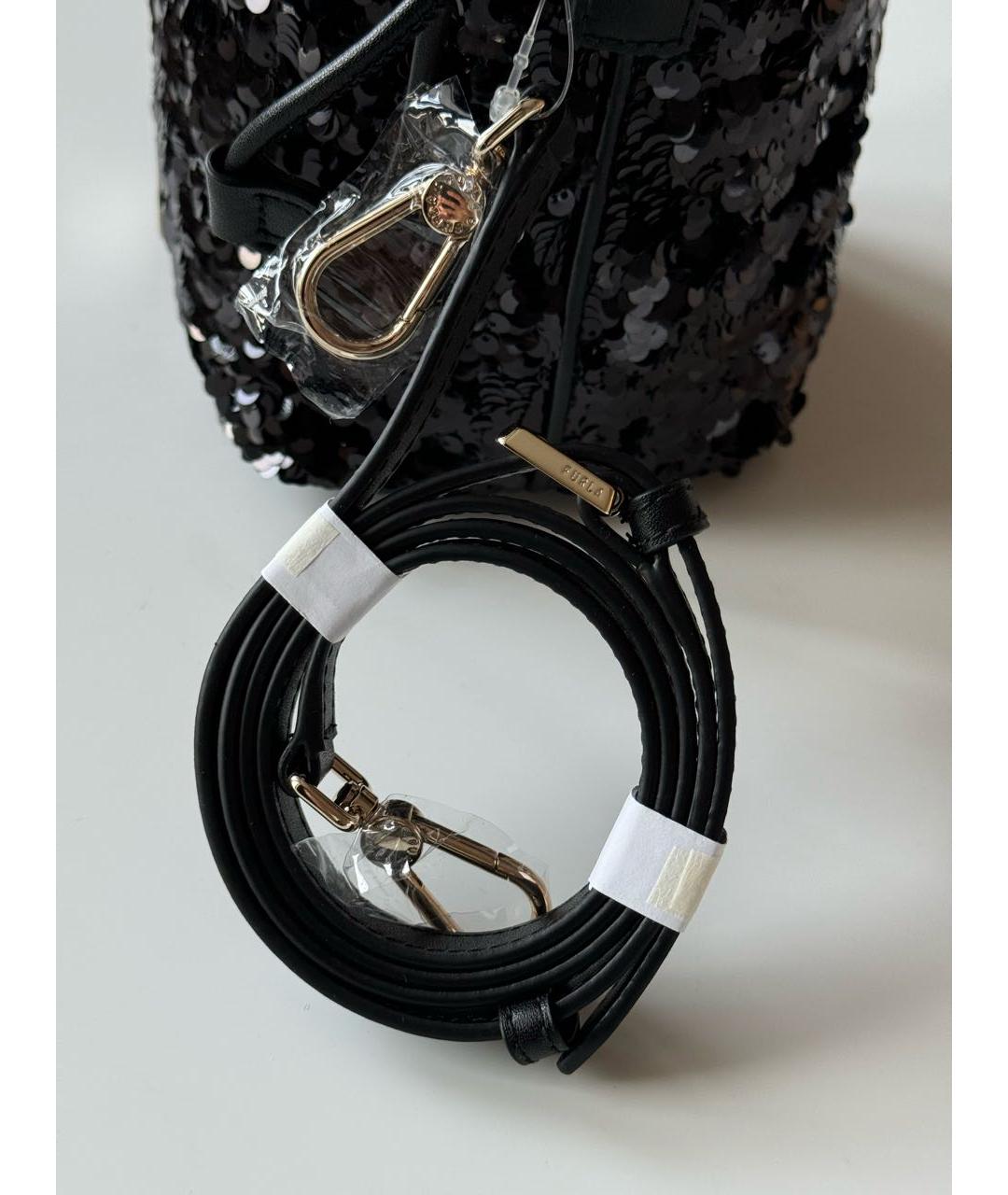 FURLA Черная кожаная сумка через плечо, фото 4