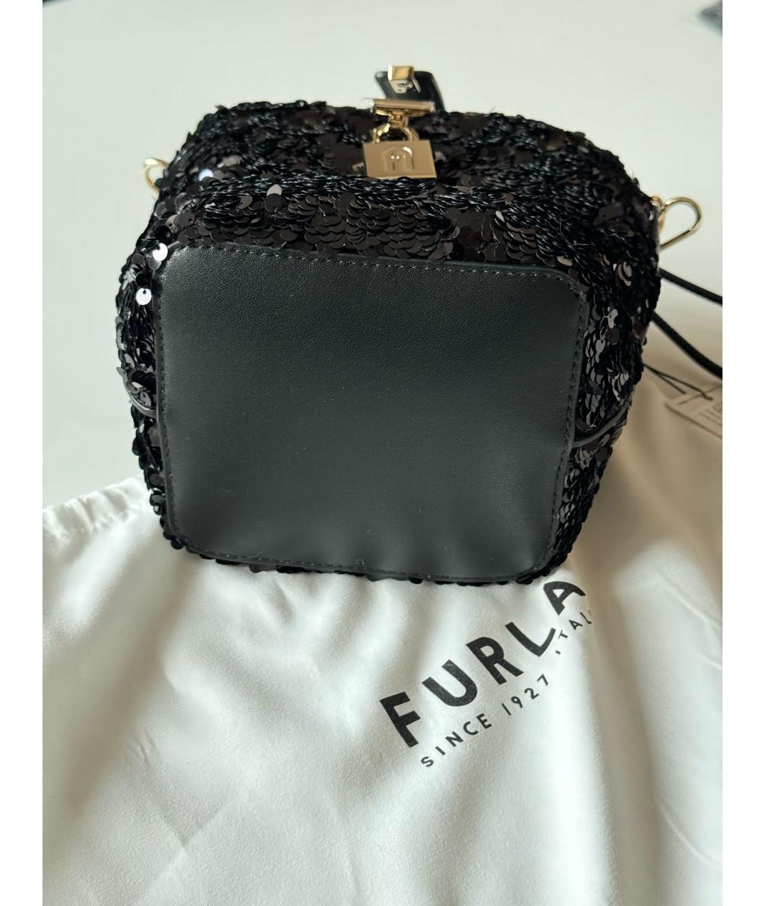 FURLA Черная кожаная сумка через плечо, фото 6