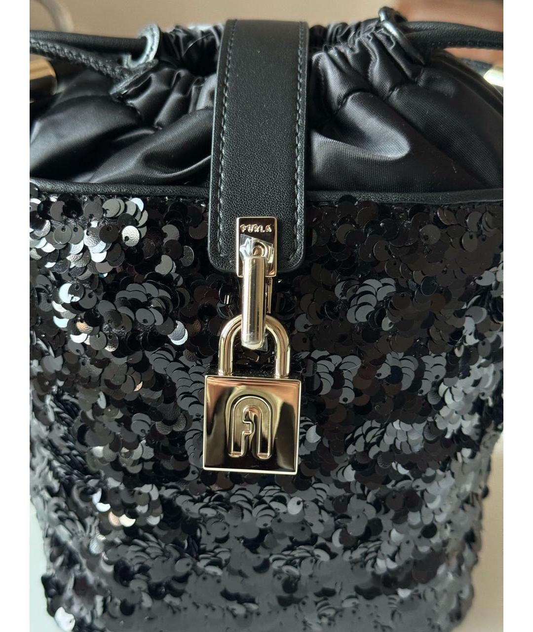 FURLA Черная кожаная сумка через плечо, фото 5