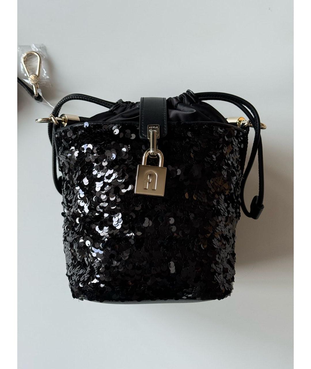 FURLA Черная кожаная сумка через плечо, фото 9