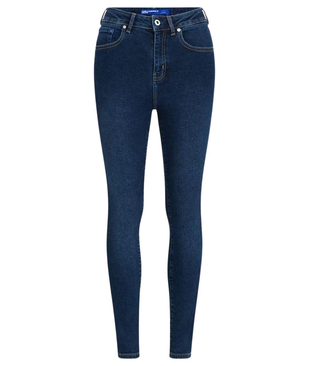 KARL LAGERFELD Темно-синие хлопко-эластановые джинсы слим, фото 1