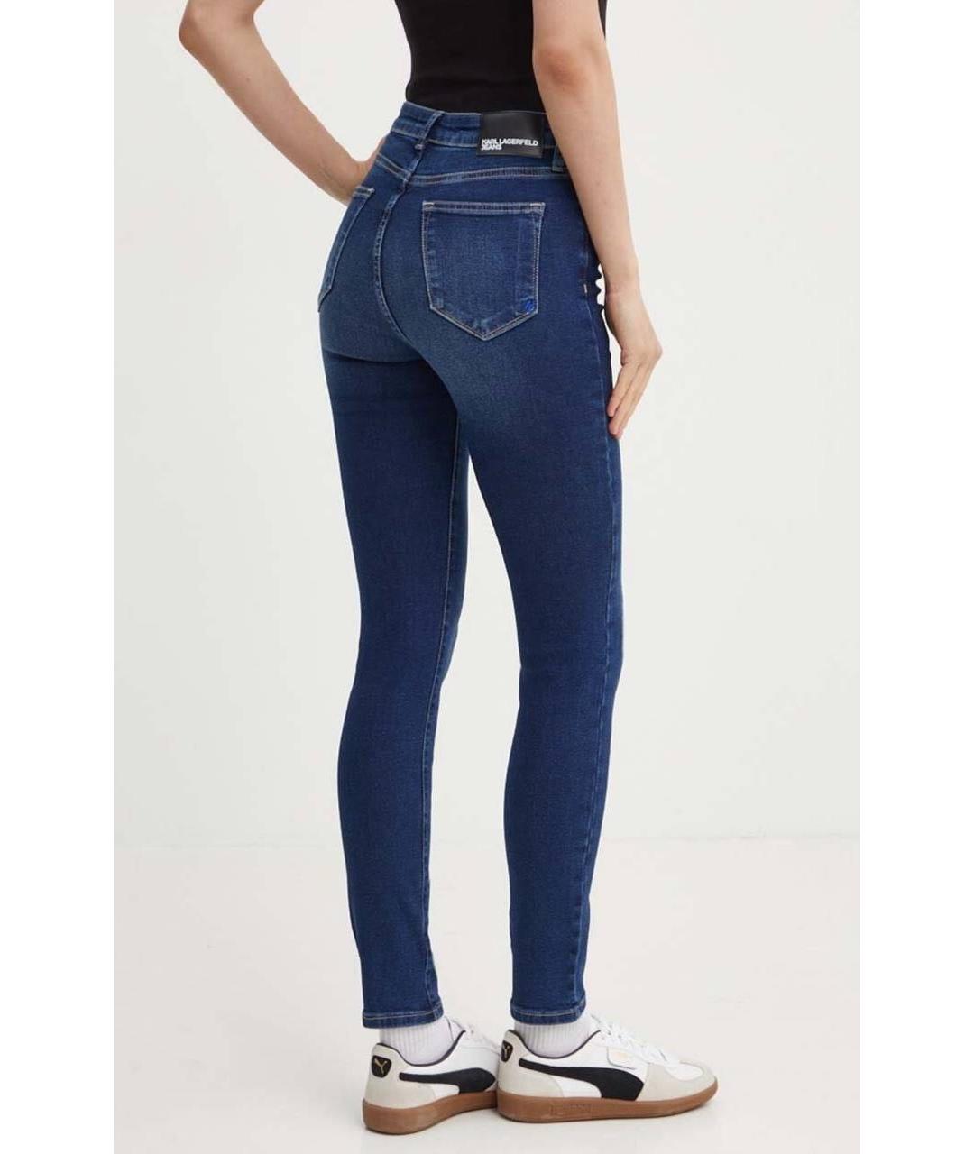 KARL LAGERFELD Темно-синие хлопко-эластановые джинсы слим, фото 3