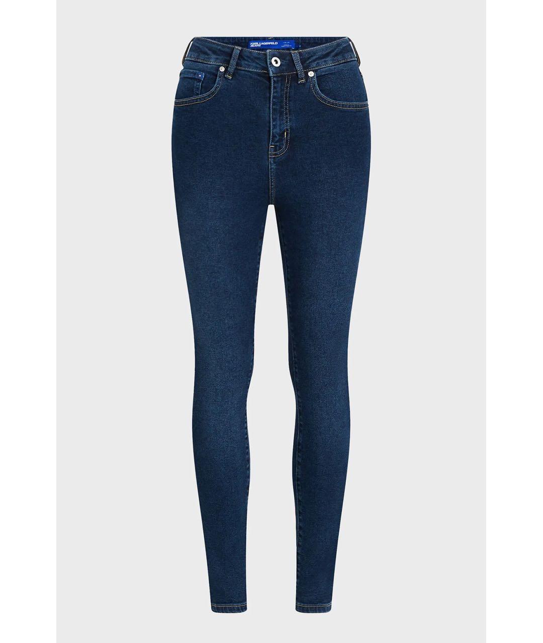 KARL LAGERFELD Темно-синие хлопко-эластановые джинсы слим, фото 5