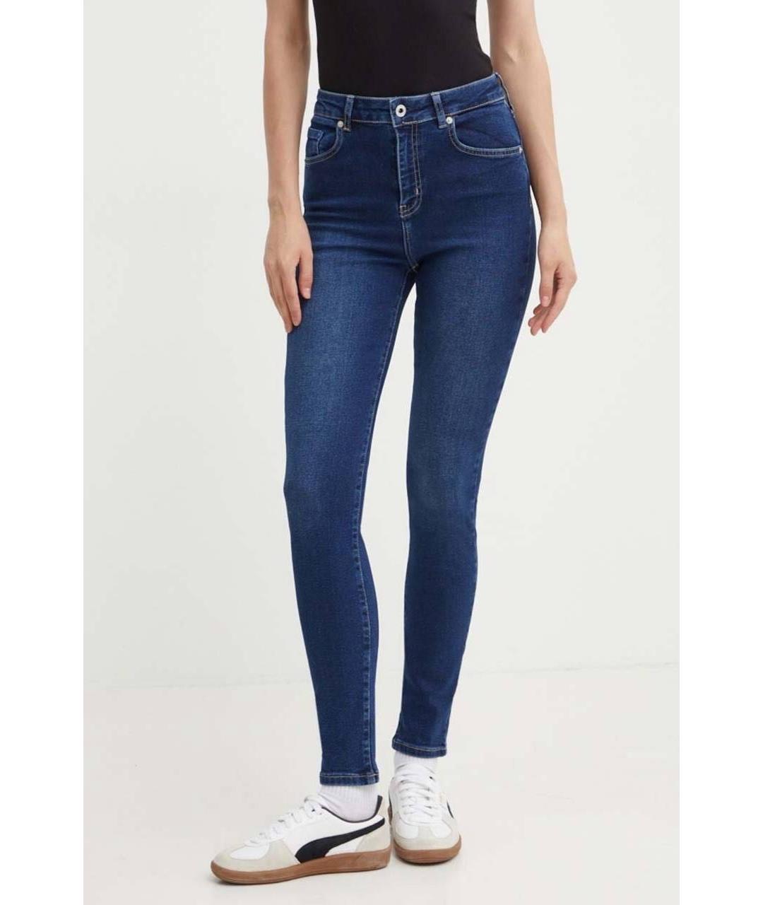 KARL LAGERFELD Темно-синие хлопко-эластановые джинсы слим, фото 2