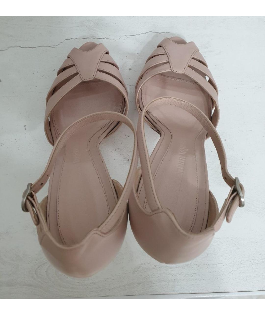ALEXANDER MCQUEEN Розовые кожаные босоножки, фото 3