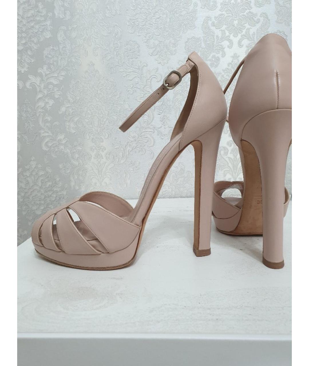 ALEXANDER MCQUEEN Розовые кожаные босоножки, фото 6