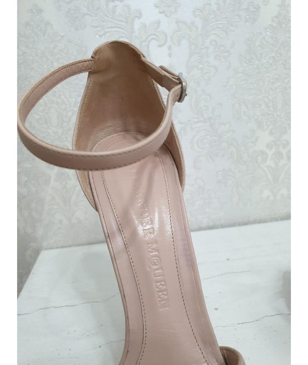 ALEXANDER MCQUEEN Розовые кожаные босоножки, фото 7