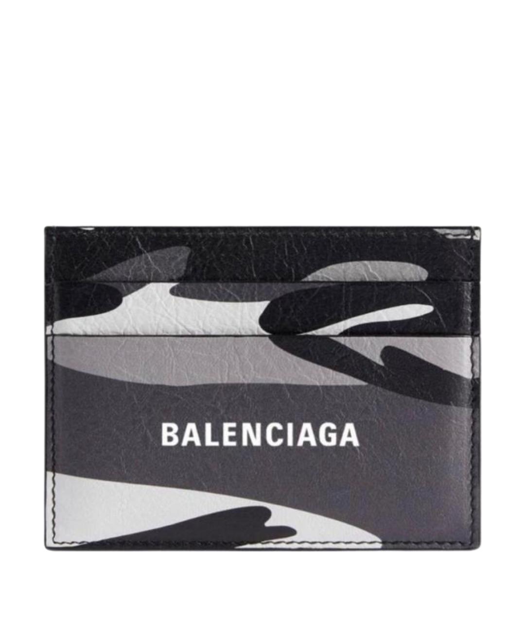 BALENCIAGA Серый кардхолдер из лакированной кожи, фото 1