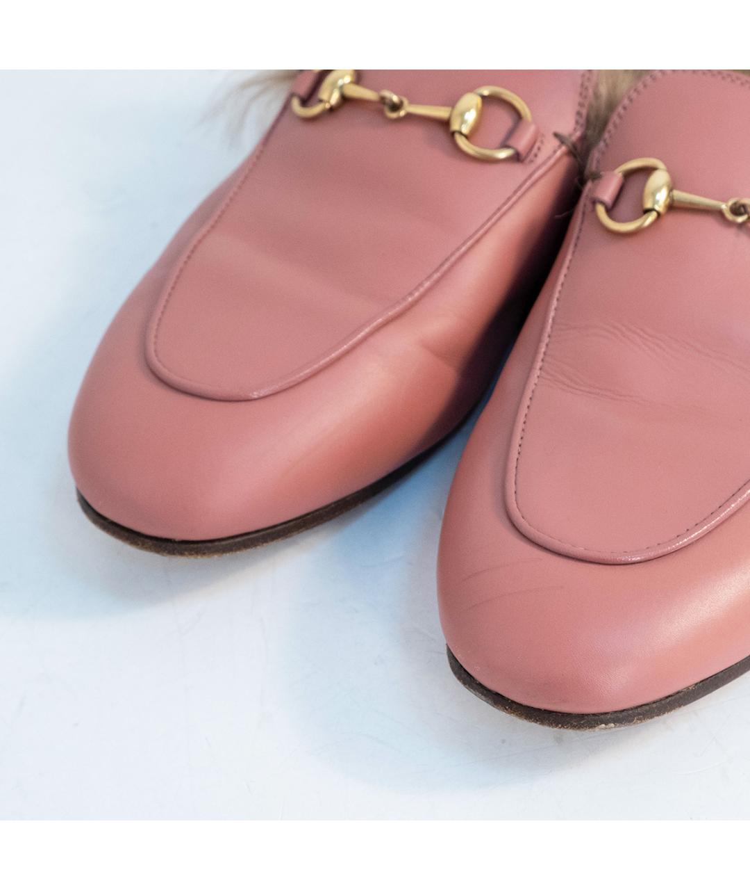GUCCI Розовые кожаные сабо, фото 3